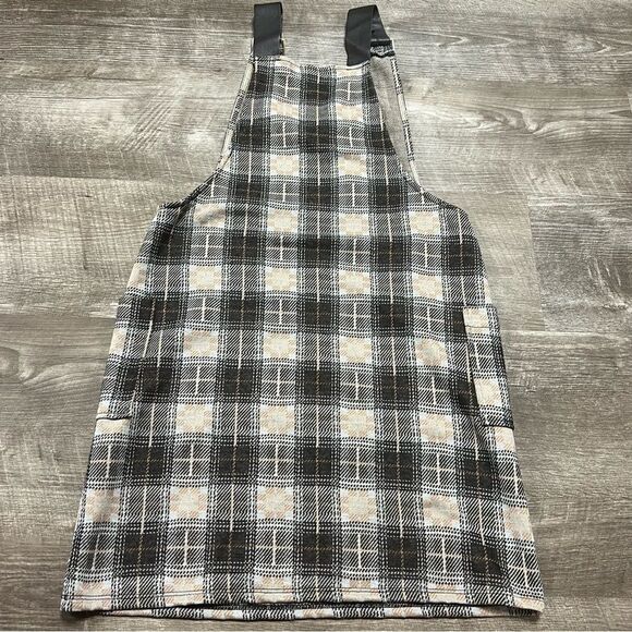 Planet Gold Plaid Overall Mini Dress Size Small - Picture 3 of 6